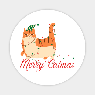 Merry Catmas Fat Orange Ginger Tabby Magnet